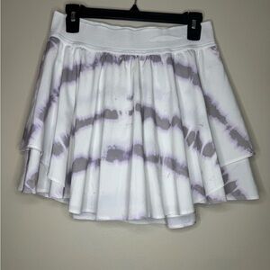 Lululemon Tiered Tennis Skirt Size 8 White Tie Dye Skort